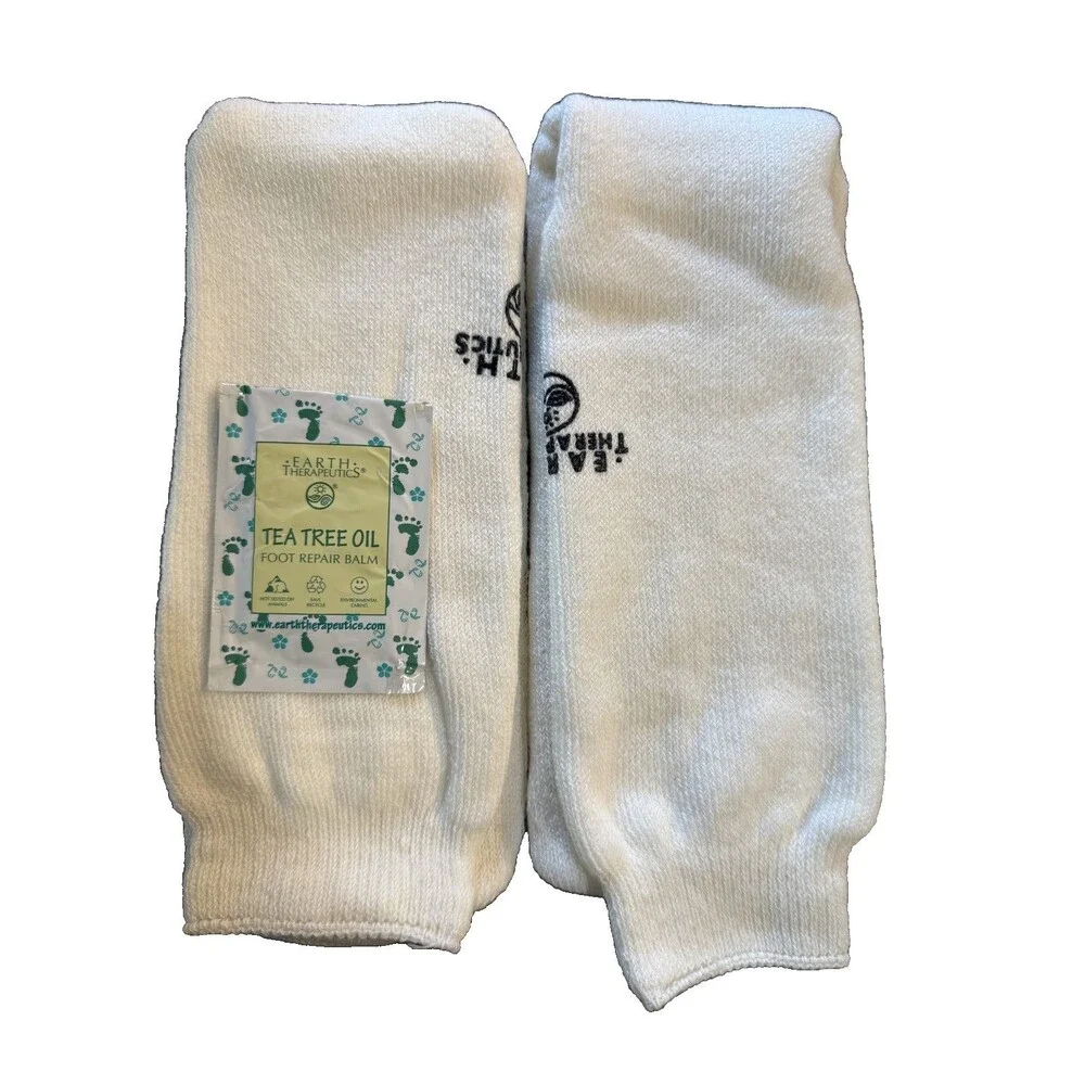 Earth Therapeutics Thera-Sox Heat Therapy Socks + Herba-Gel Insoles Open Box New